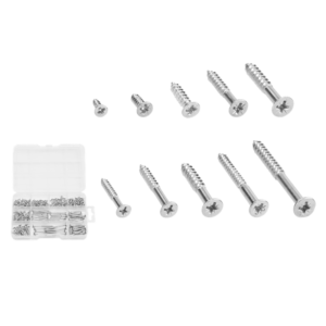 KIT DE TORNILLOS FIX PUNTA AGUJA CON CUELLO DE 302 PIEZAS - TORNILLOS PUNTA AGUJA DE ACERO AL C CON SUPERFICIE GALVANIZADA