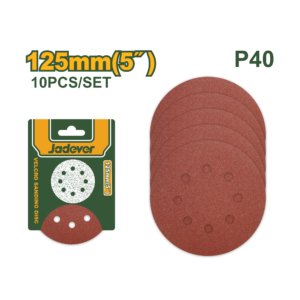 DISCO DE LIJA DE VELCRO - TAMAÑO: 125 MM, P40 10 PIEZAS/JUEGO HECHO DE GRANO DE ÓXIDO DE ALUMINIO ADECUADO PARA MOLER METAL, MADERA