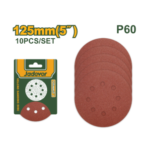 DISCO DE LIJA DE VELCRO - TAMAÑO: 125 MM, P60 10 PIEZAS/JUEGO HECHO DE GRANO DE ÓXIDO DE ALUMINIO ADECUADO PARA MOLER METAL, MADERA