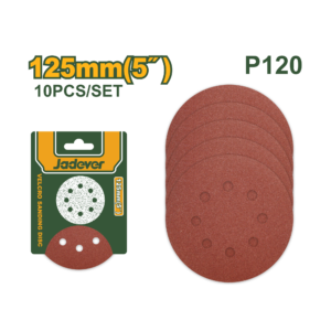 DISCO DE LIJA DE VELCRO - TAMAÑO: 125 MM, P120 10 PIEZAS/JUEGO HECHO DE GRANO DE ÓXIDO DE ALUMINIO ADECUADO PARA MOLER METAL, MADERA