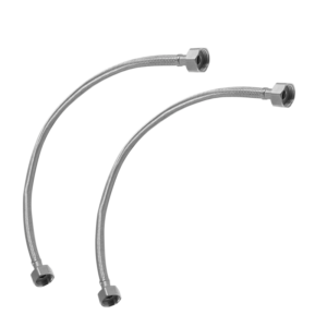 MANGUERA FLEXIBLE DE TORNILLO DE DOBLE EXTREMO - ACERO INOXIDABLE 301 - 40CM - 2 PIEZAS/BOLSA