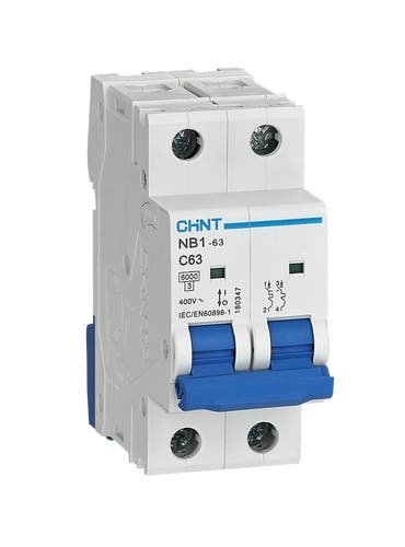 Int. Termomagnético CHINT NB1-63DC 500VCC, In:40A, Icn:6kA, Curva C, 2-polos
