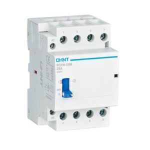 CONTACTOR DE INSTALACIÓN RIEL DIN CHINT NCH8-63M/40 - In:63A 4NA - Man/Rem - Bob: 220-240VCA