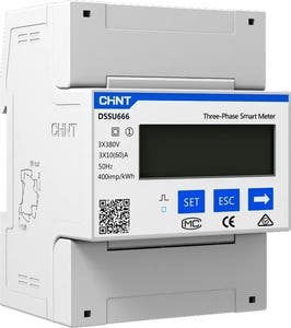 MEDIDOR DE ENERGÍA - TRIFÁSICO - kWh, kVArh, kW, kVAr, Irms, Vrms, Hz, FP /Riel Din - C/TI (_5A)