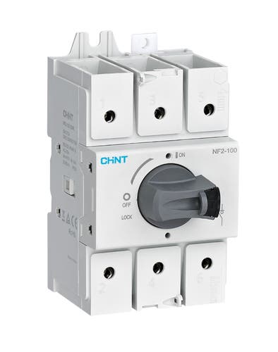 SECCIONADOR BAJO CARGA CHINT NF2 - 3 P - In:80A - Montaje: RIEL DIN - MANETA GRIS