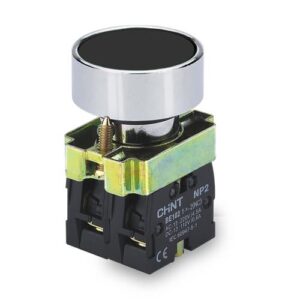 PULSADOR DE CUERPO METALICO DE 22 MM NEGRO CON CONTACTO NA
