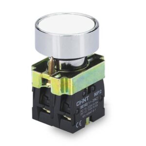 PULSADOR DE CUERPO METALICO DE 22 MM BLANCO CON CONTACTO NA
