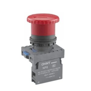 PULSADOR TIPO HONGO DE 22 MM - NP8 - COLOR ROJO - C/1NC - C/DESENCLAVE CON GIRO