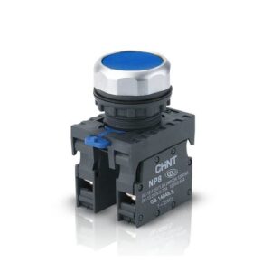 PULSADOR LUMINOSO 22 MM - NP8 - COLOR AZUL 110V-230VCA - C/1NA