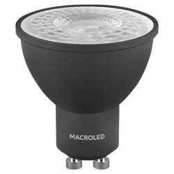 DICRO MACROLED ECO NEGRA 7W AC100-240V FRIO 6000K SPD1500V 38º