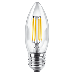 BULBO C37 FILAMENTO MACROLED 4W E27 AC180-265V CALIDO 2700K