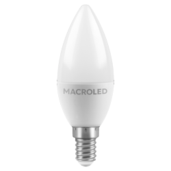 BULBO C37 MACROLED 6W E14 AC180-240V CALIDO 3000K