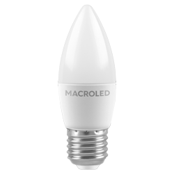 BULBO C37 MACROLED 6W E27 AC180-240V CALIDO 3000K