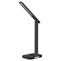 LAMPARA LED VELADOR NEGRO, 7W 500LM, AC100-240V, RA>80, 5 TEMP COLOR, DIMEABLE, LUZ NOCTURNA, SALIDA USB, MEMORIA ULTIMA FUNCION