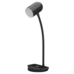 LAMPARA LED VELADOR NEGRO, 4W 230LM, AC100-240V, RA>80, BLANCO CALIDO, DIMEABLE, CARGADOR INALAMBRICO, MEMORIA ULTIMA FUNCION