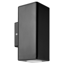 ARTEFACTO DE APLICAR EXTERIOR CUADRADO, COLOR NEGRO, BIDIRECCIONAL, IP54, AC100240V, GU10, 9W MAX