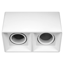 ARTEFACTO PLAFON CUADRADO DICRO X2 MOVIL PC BLANCO RANURADO