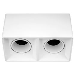 ARTEFACTO PLAFON CUADRADO DICRO X2 MOVIL PC BLANCO LISO