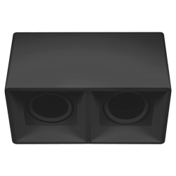 ARTEFACTO PLAFON CUADRADO DICRO X2 MOVIL PC NEGRO RANURADO