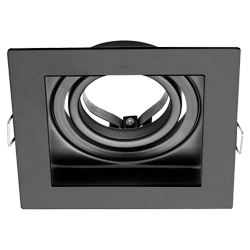 ARTEFACTO MACROLED EMBUTIR X1 DICRO MARCO NEGRO, CON CONECTOR GU10