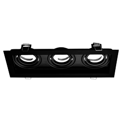 ARTEFACTO MACROLED EMBUTIR X3 DICRO MARCO NEGRO, CON CONECTOR GU10