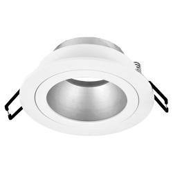 ARTEFACTO DE EMBUTIR REDONDO ANTIDESLUMBRANTE DICRO X1 FIJO ALUMINIO BLANCO-CROMO, CON CONECTOR GU10