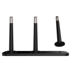 KIT DE 3 VELADOR A BATERIA CANDLE DIMERIZABLE CON BASE DE CARGA MACROLED, NEGRO, DC5V, 2700K, IP44, 50LM