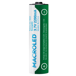 BATERIA DE LITIO 18650 RECARGABLE MACROLED 3.7V 2200mA