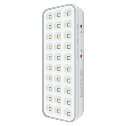 LUZ DE EMERGENCIA 30 LEDS SMD AC100-240V 50-60HZ 8 HORAS BLANCO FRIO 6500K