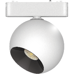 APLIQUE ESFERICO FOCAL BLANCO PARA RIEL MAGNETICO SKYLINE ø100MM MACROLED, DC48V, 12W, 2700K, 24°, RA>90