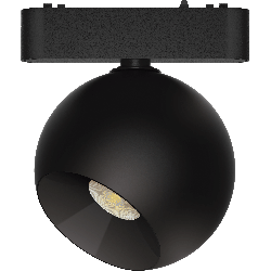 APLIQUE ESFERICO FOCAL NEGRO PARA RIEL MAGNETICO SKYLINE ø100MM MACROLED, DC48V, 12W, 2700K, 36°, RA>90