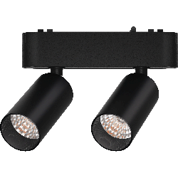 CABEZAL MOVIL DOBLE ANTIDESLUMBRAMIENTO NEGRO PARA RIEL MAGNETICO SKYLINE ø31MM MACROLED, DC48V, 10W, 2700K, 36°, RA>90