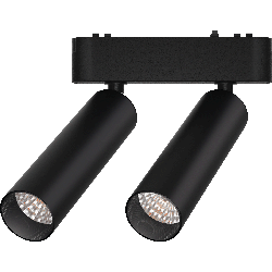 CABEZAL MOVIL DOBLE ANTIDESLUMBRAMIENTO NEGRO PARA RIEL MAGNETICO SKYLINE ø31MM MACROLED, DC48V, 14W, 2700K, 15°, RA>90