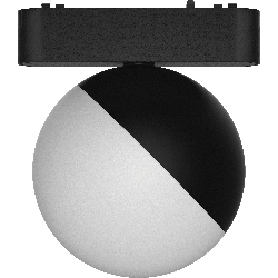 APLIQUE ESFERICO DIFUSO NEGRO SMART PARA RIEL MAGNETICO SKYLINE ø100MM MACROLED, DC48V, 10W, 2000-5000K, 120°, RA>90
