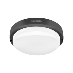 TORTUGA MACROLED REDONDA MARCO NEGRO 12W - IP54 - AC100-265V - FP:0,9 - 1080 lm - BLANCO CALIDO