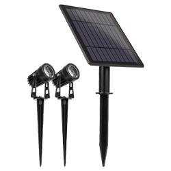 ESTACA LED SOLAR 1 PANEL 2 ESTACAS 2W BLANCO CALIDO 3000K