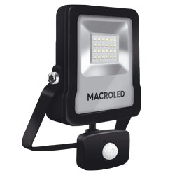 REFLECTOR LED CON SENSOR DE MOVIMIENTO MACROLED PRO 20W AC100-240V CALIDO 3000K