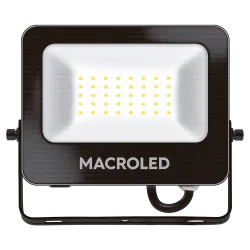 REFLECTOR LED MACROLED, AC120-265V, 30W, 3000K,FP 0.9, 110lm/W, CRI 80, BRAZO 45°