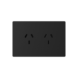 TOMACORRIENTE DOBLE MONACO NEGRO MACROLED, AC 250V, 10A MAX. BASTIDOR METALICO