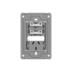 TECLA Y TOMACORRIENTE MONACO MACROLED, 2 CANALES, AC 250V, 10A MAX. BASTIDOR METALICO, SIN FRENTE
