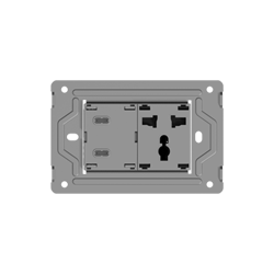 TOMACORRIENTE MULTINORMA CON DOS USB-C MONACO MACROLED, AC 250V, 10A MAX. BASTIDOR METALICO, SIN FRENTE