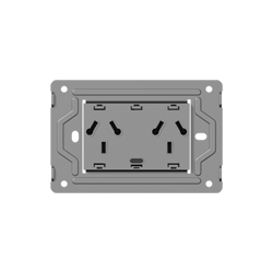 TOMACORRIENTE BI-NORMA DOBLE CON USB-C MONACO MACROLED, AC 250V, 10A MAX. BASTIDOR METALICO, SIN FRENTE