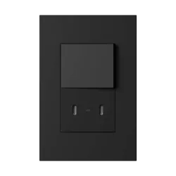 TECLA Y USB LIMA NEGRO, MACROLED, 1 CANAL, 1 VIA, AC250V, 10A MAX. 2USB C DE 30W