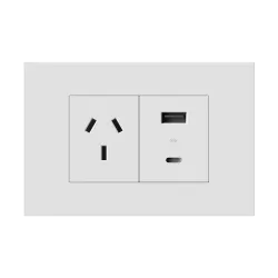 TOMACORRIENTE Y USB LIMA BLANCO, MACROLED, AC250V, 10A MAX. 1USB A Y 1USB C DE 30W