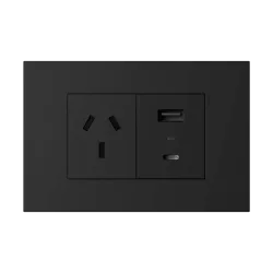 TOMACORRIENTE Y USB LIMA NEGRO, MACROLED, AC250V, 10A MAX. 1USB A Y 1USB C DE 30W