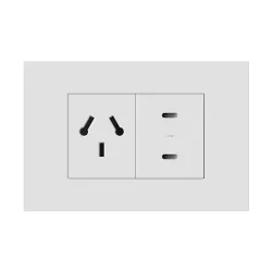 TOMACORRIENTE BI-NORMA Y USB LIMA BLANCO, MACROLED, AC250V, 10A MAX. 2USB C DE 30W