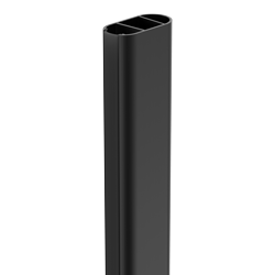 BARRAL DE ALUMINIO MACROLED PARA PLACARD, COLOR NEGRO, DIFUSOR NEGRO DE PC, TIRA LED DE HASTA 12MM, LARGO 2 METROS.