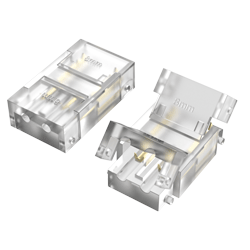 INTERCONECTOR CABLE A TIRA MACROLED, PARA TIRAS COB Y SMD 8MM, 2 PINES, TRANSPARENTE