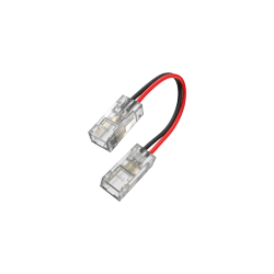 INTERCONECTOR TIRA A TIRA CON CABLE MACROLED, PARA TIRAS COB Y SMD 5MM, 2 PINES, TRANSPARENTE, CABLE 10CM