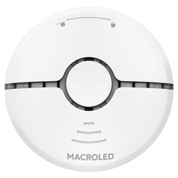 SENSOR SMART MACROLED PARA DETECCION DE HUMO, 30 M2, 2 PILAS AAA CON ALARMA SONORA